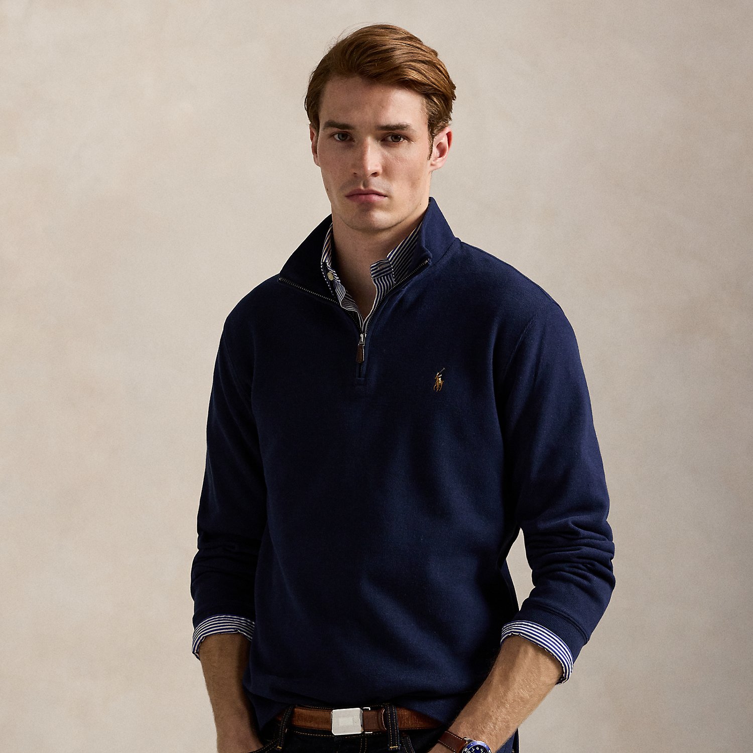 Rippenpullover mit Viertelreißverschluss von Polo Ralph Lauren