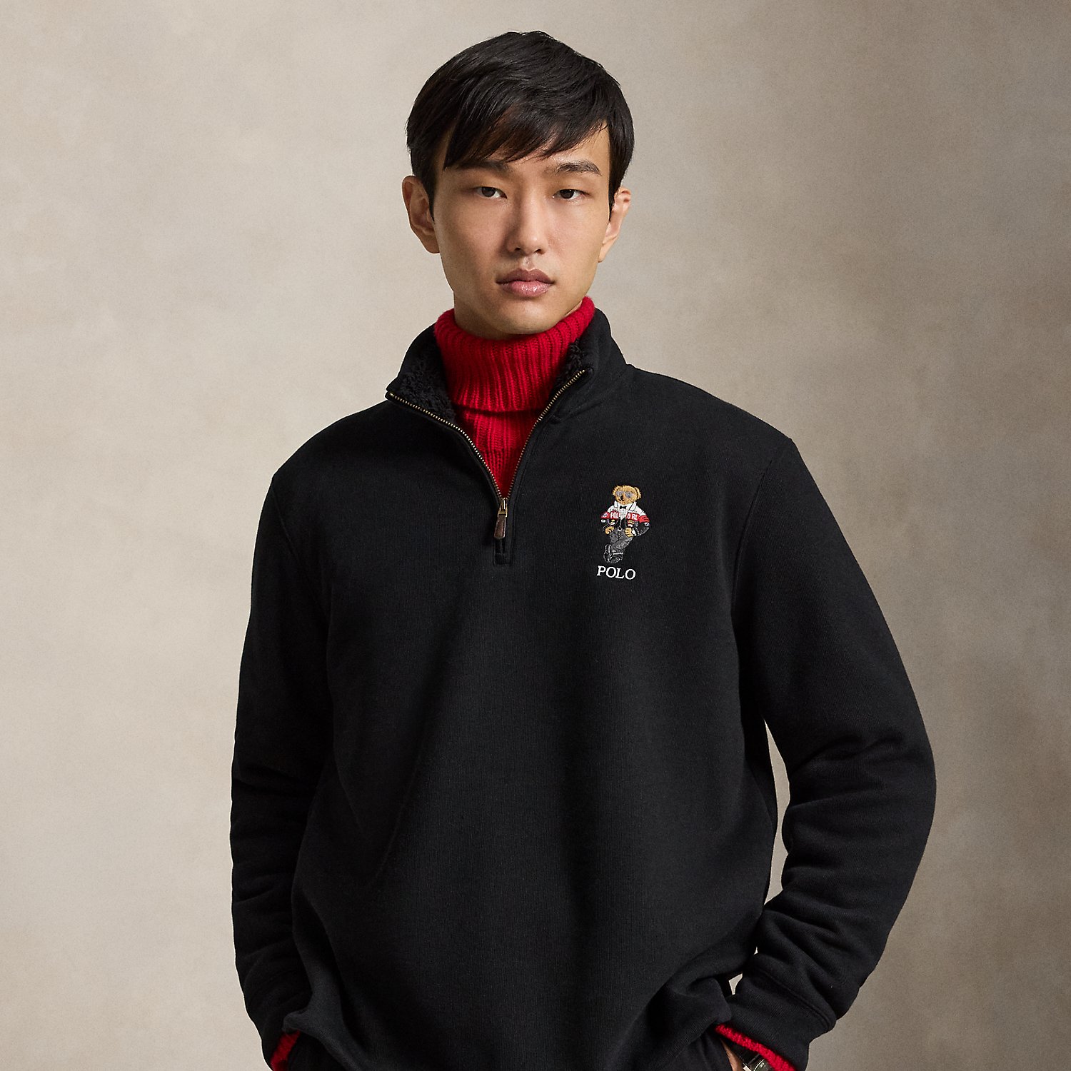 Estate-Rippenpullover mit Polo Bear von Polo Ralph Lauren