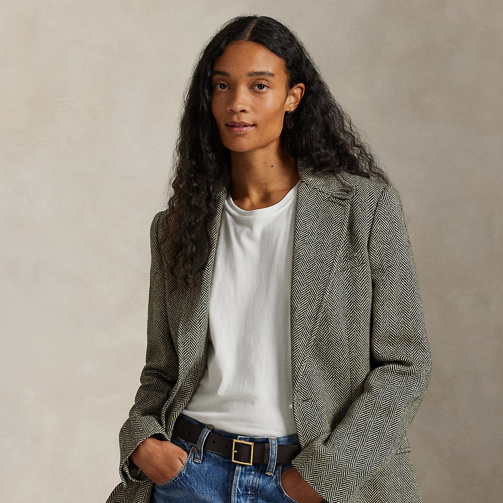 Fischgratblazer aus Leinenmischung von Polo Ralph Lauren