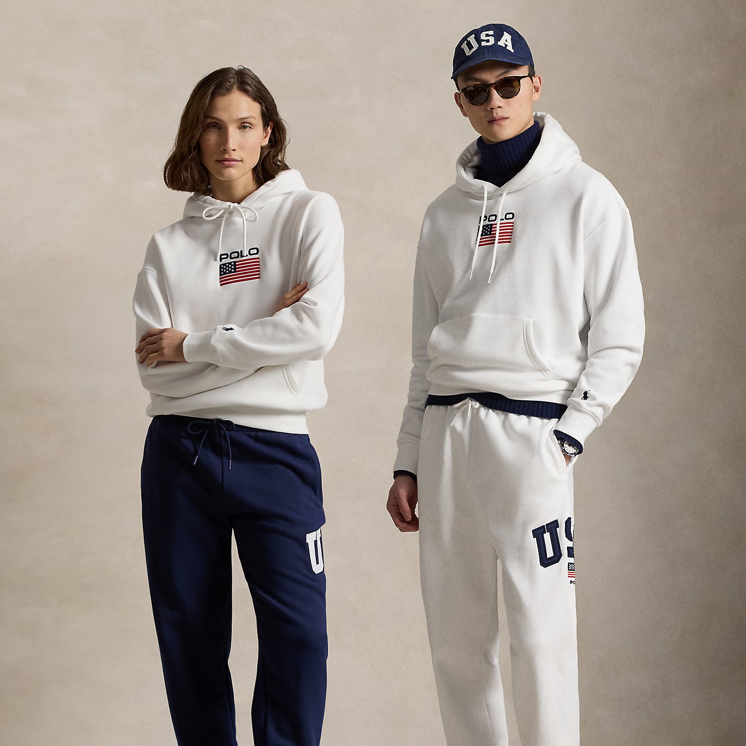 Fleece-Kapuzenpullover mit Flagge von Polo Ralph Lauren