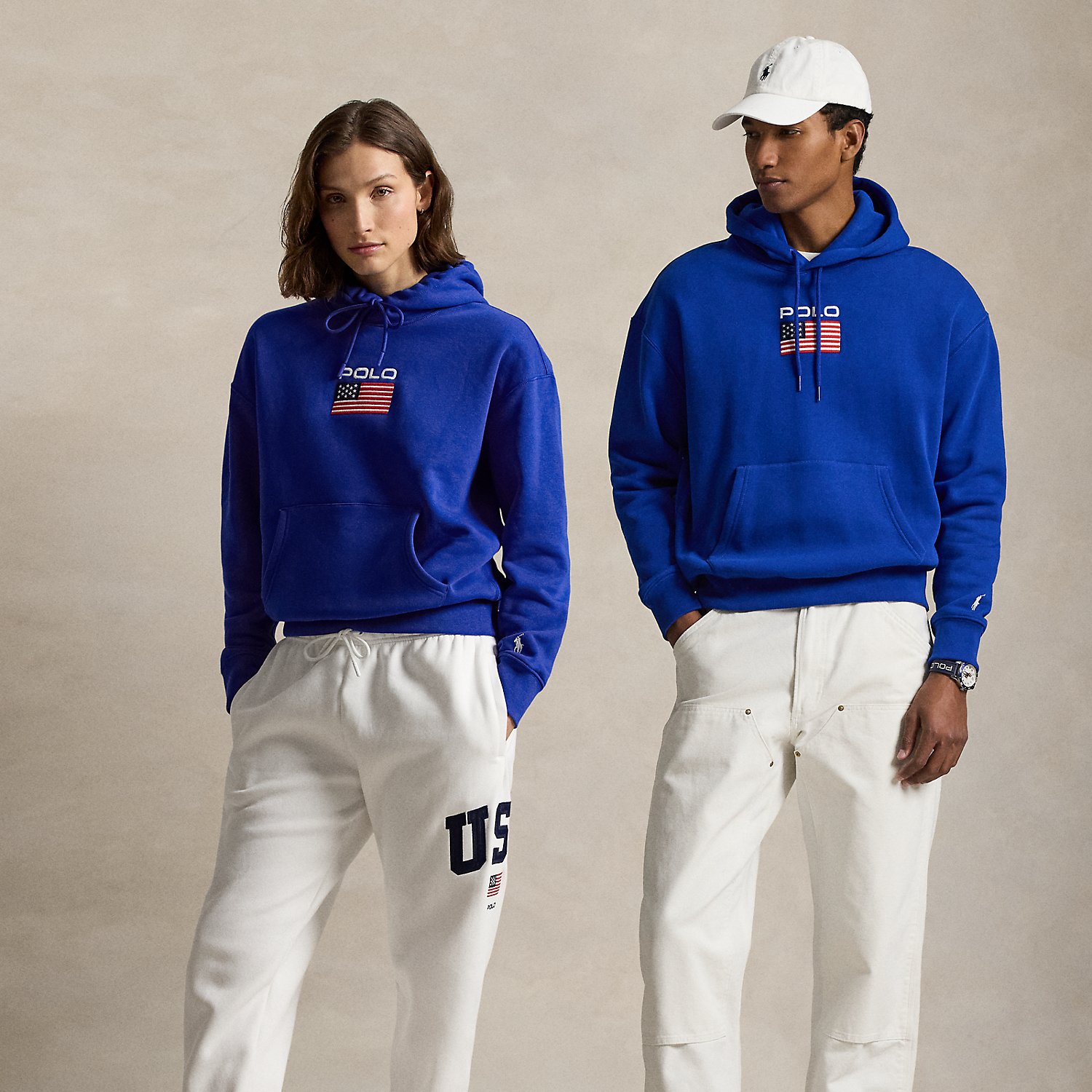 Fleece-Kapuzenpullover mit Flagge von Polo Ralph Lauren