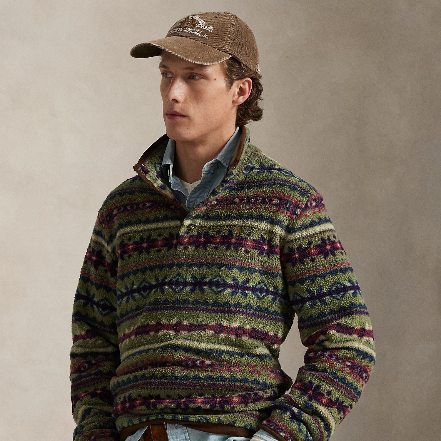 Fleece-Pullover mit Fair-Isle-Muster von Polo Ralph Lauren