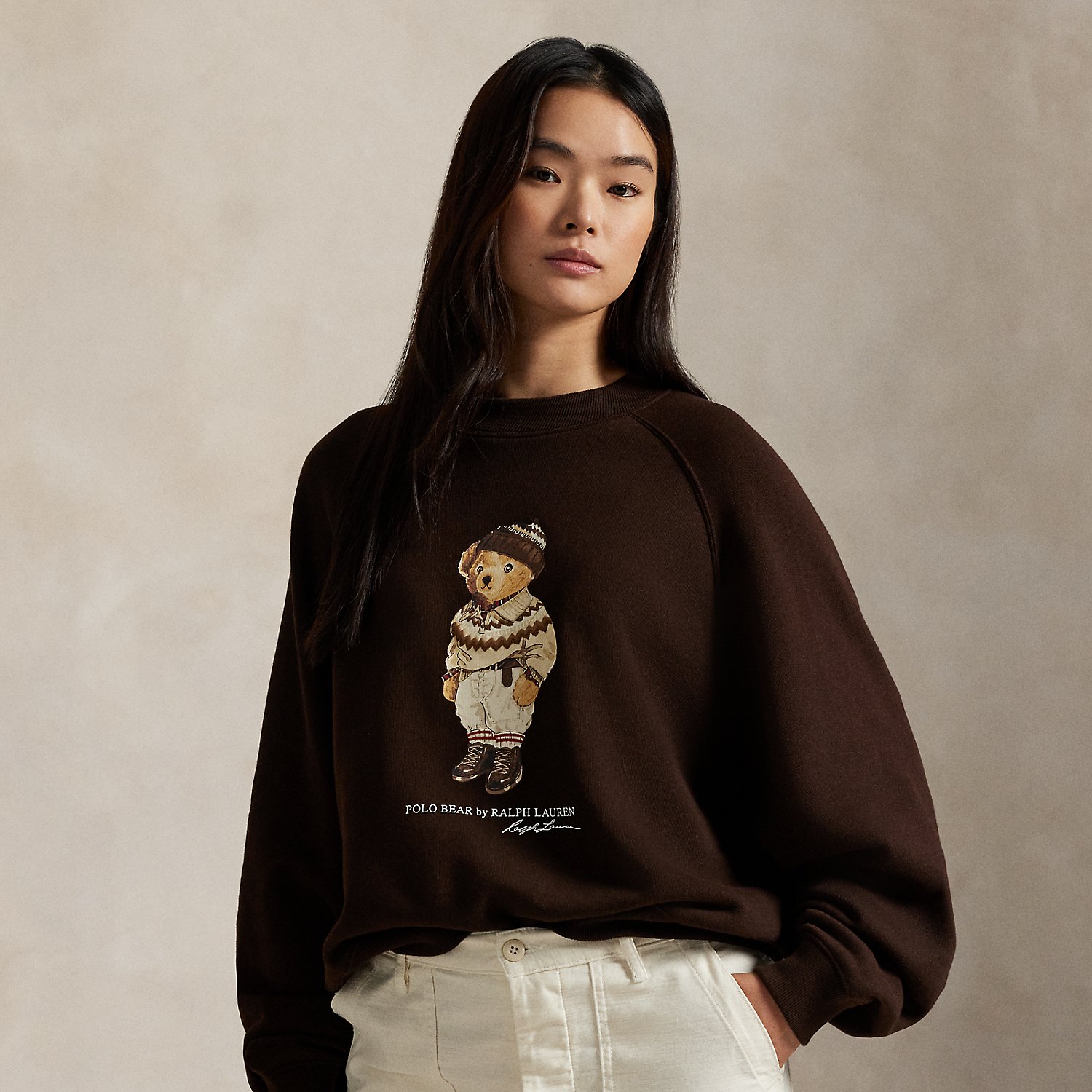 Fleece-Rundhals-Sweatshirt mit Polo Bear von Polo Ralph Lauren