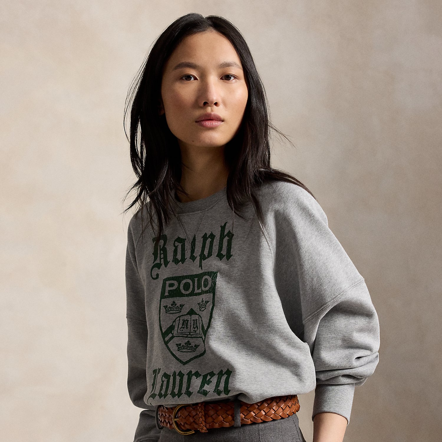 Fleece-Rundhalspullover mit „PRL“-Wappen von Polo Ralph Lauren