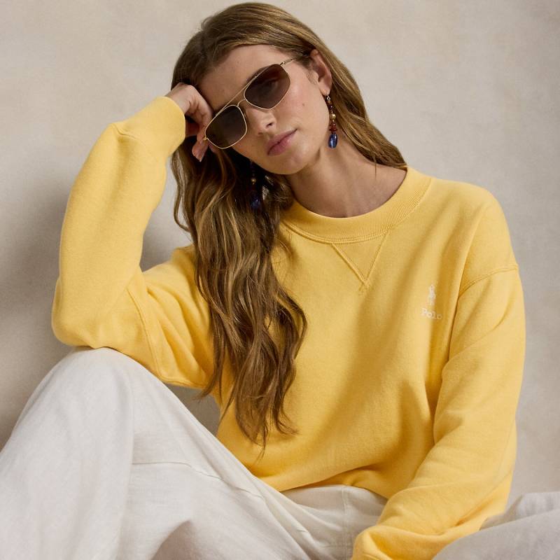 Fleece-Rundhalspullover mit Logo von Polo Ralph Lauren