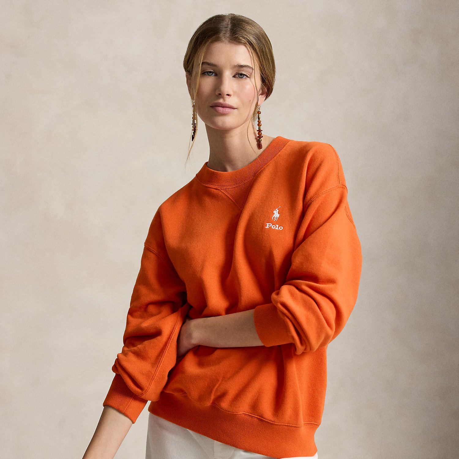 Fleece-Rundhalspullover mit Logo von Polo Ralph Lauren