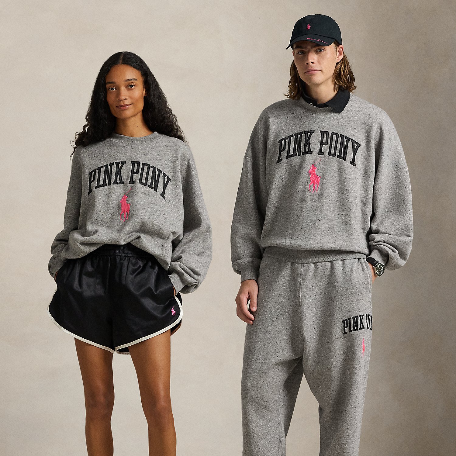 Fleece-Rundhalspullover mit Pink Pony von Polo Ralph Lauren