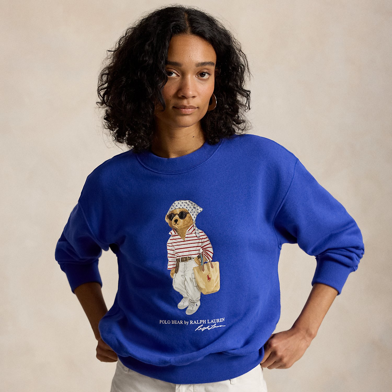 Fleece-Rundhalspullover mit Polo Bear von Polo Ralph Lauren
