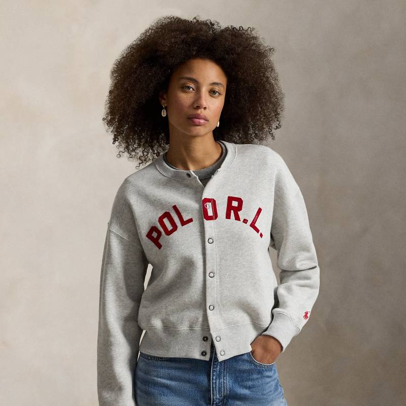 Fleece-Strickjacke mit Logo von Polo Ralph Lauren
