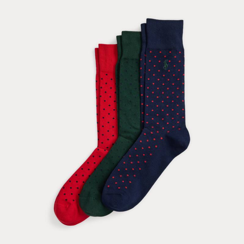 Gepunktete Anzugsocken im Dreierpack von Polo Ralph Lauren