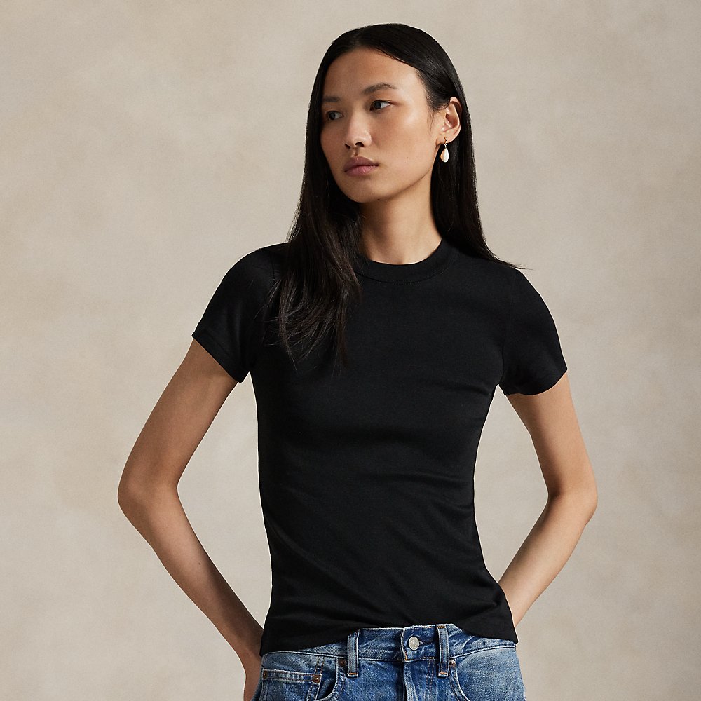 Geripptes Slim-Fit Baumwoll-T-Shirt Geripptes Slim-Fit Baumwoll-T-Shirt von Polo Ralph Lauren