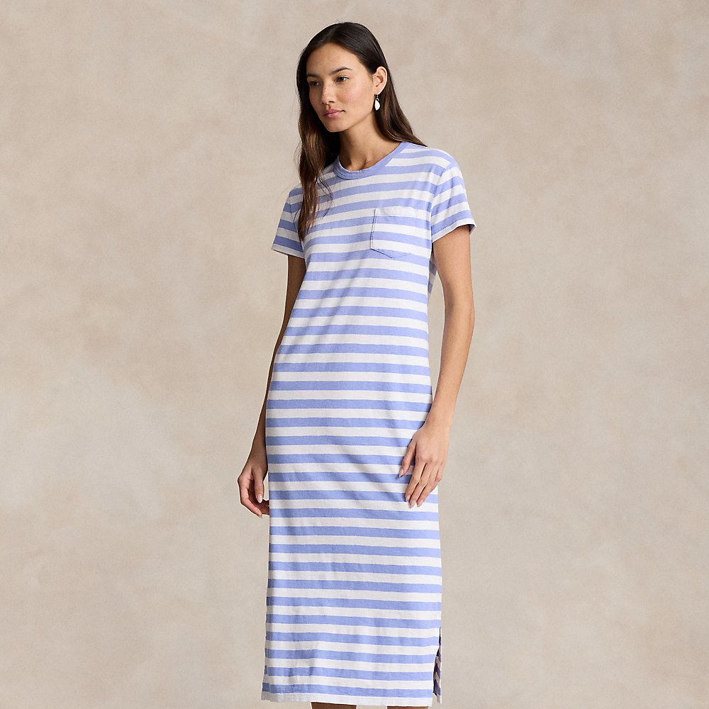 Gestreiftes T-Shirt-Kleid aus Baumwolle von Polo Ralph Lauren