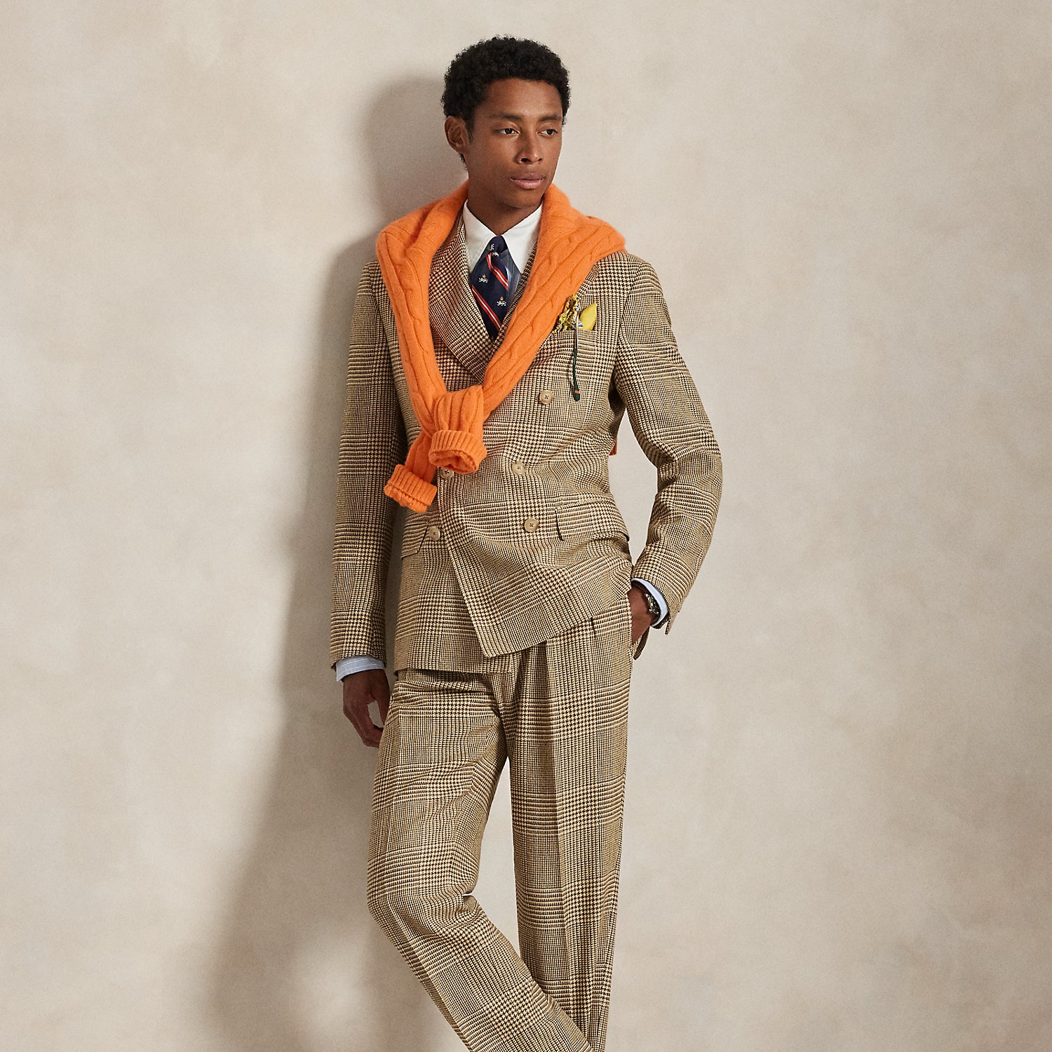 Glencheck-Anzughose mit Bundfalten von Polo Ralph Lauren