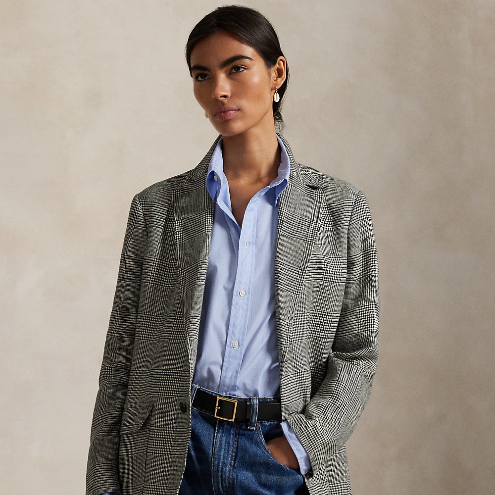 Glencheck-Blazer aus Leinen-Tweed von Polo Ralph Lauren