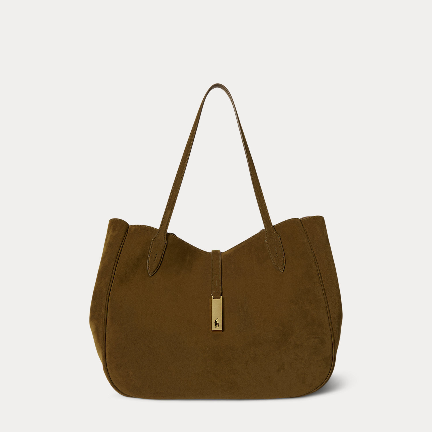 Große Tragetasche Polo ID aus Wildleder von Polo Ralph Lauren
