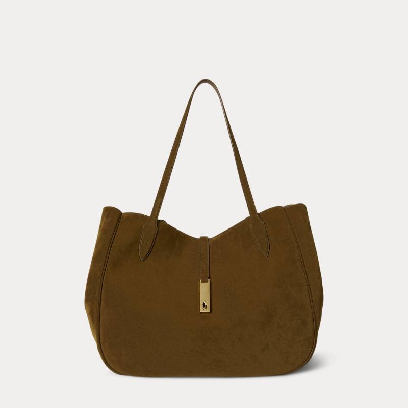 Große Tragetasche Polo ID aus Wildleder von Polo Ralph Lauren