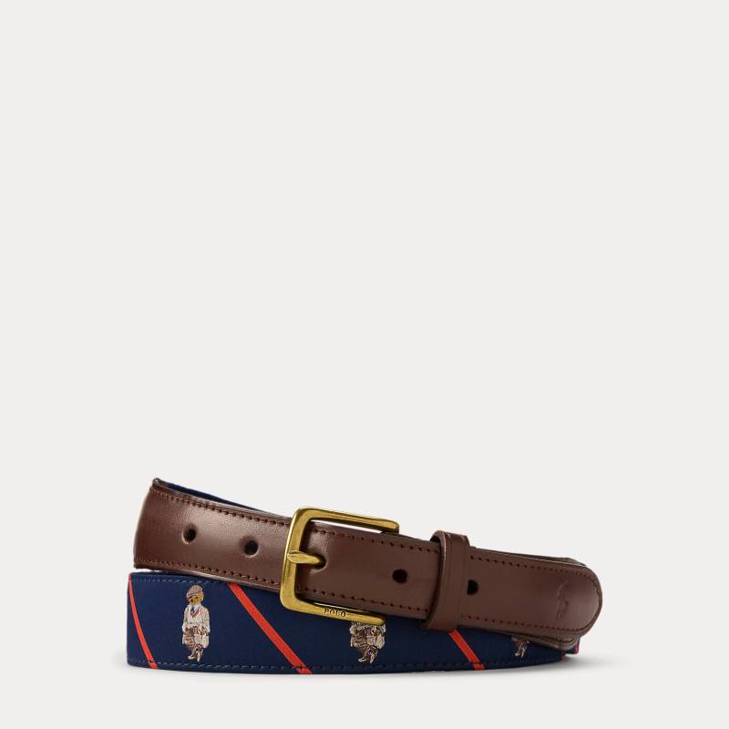 Gürtel mit Lederbesatz und Polo Bear von Polo Ralph Lauren