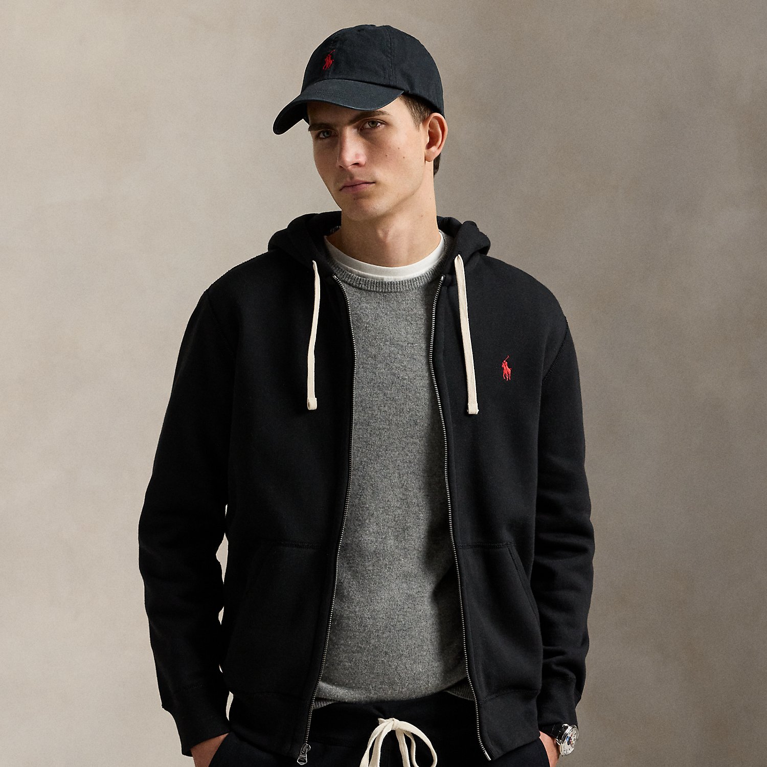 Kapuzenjacke aus Baumwollfleece von Polo Ralph Lauren