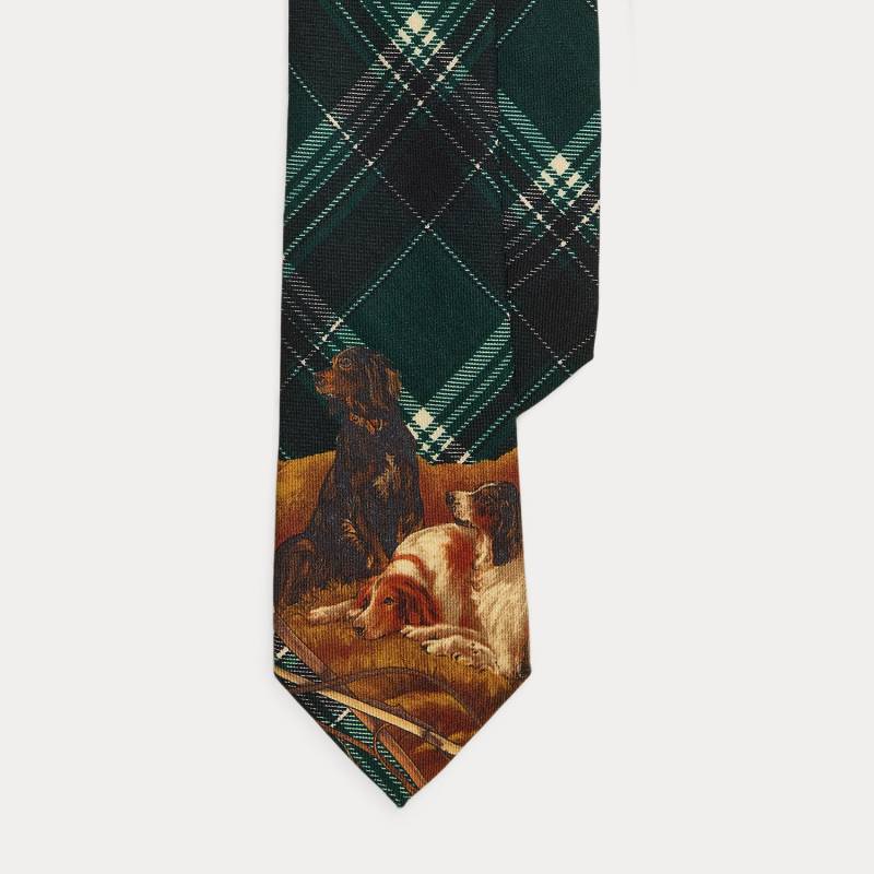 Karierte Challis-Krawatte mit Hundemotiv von Polo Ralph Lauren