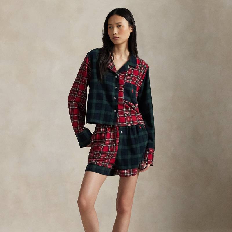 Karierter Flanell-Pyjama mit Shorts von Polo Ralph Lauren