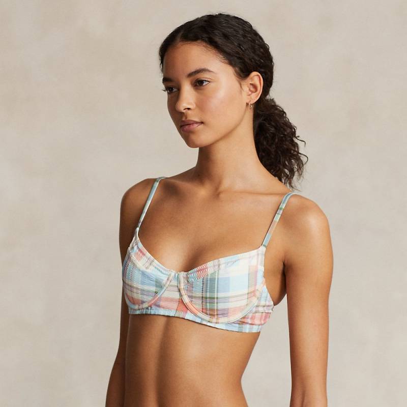 Kariertes Korsett-Bikinitop von Polo Ralph Lauren