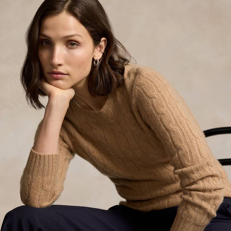 Kaschmirpullover mit Zopfmuster von Polo Ralph Lauren