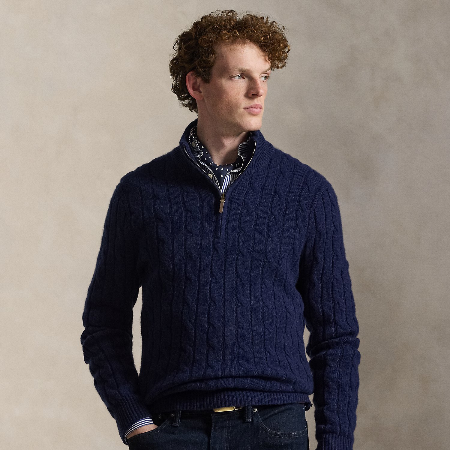 Kaschmirpullover mit Zopfmuster von Polo Ralph Lauren