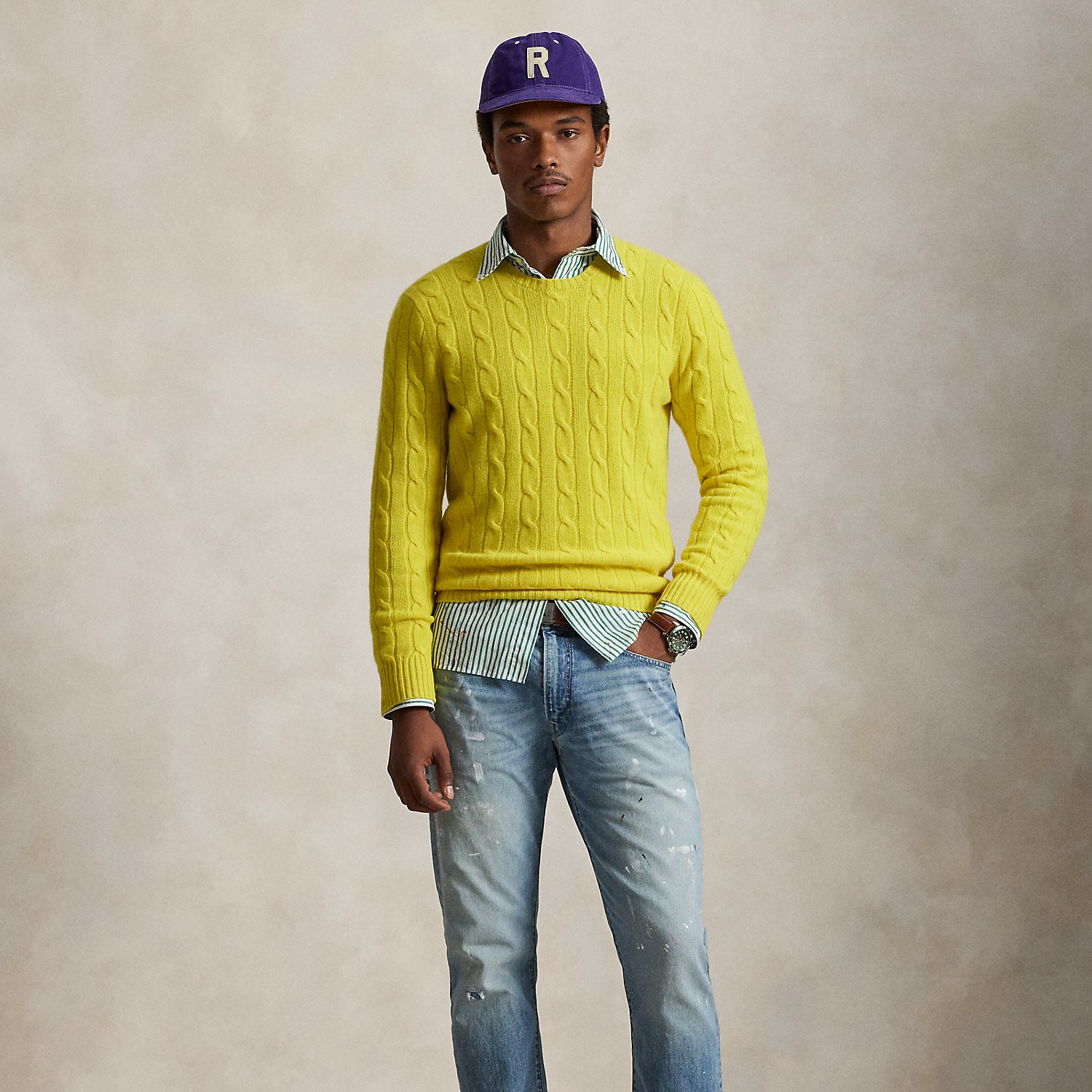 Kaschmirpullover mit Zopfmuster von Polo Ralph Lauren
