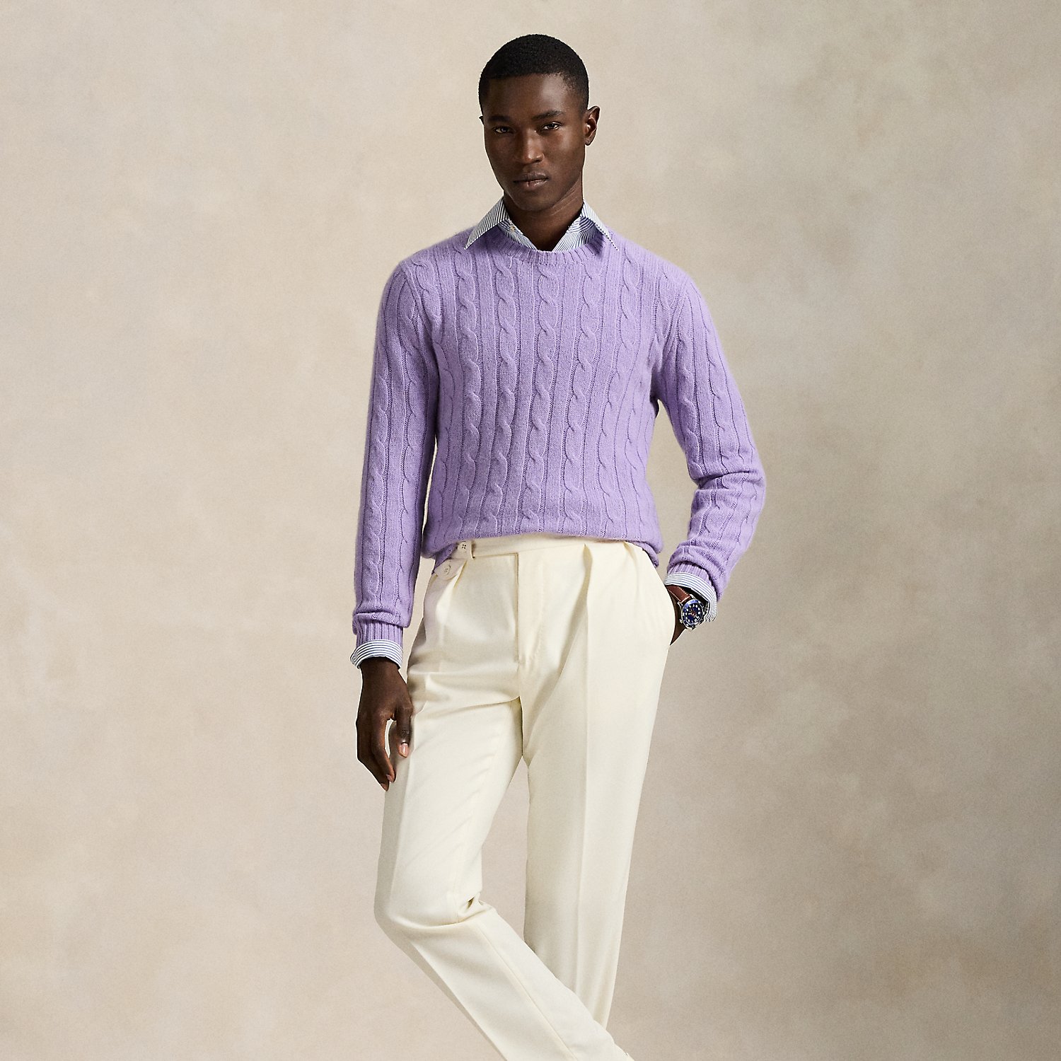 Kaschmirpullover mit Zopfmuster von Polo Ralph Lauren