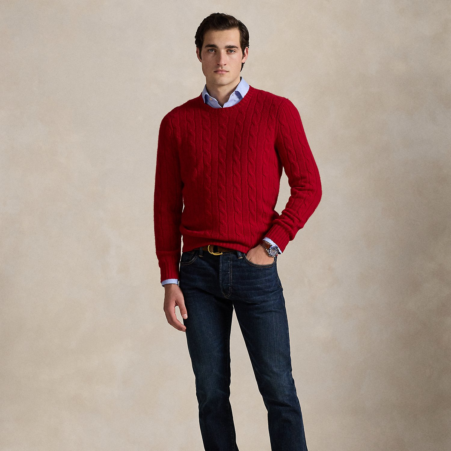 Kaschmirpullover mit Zopfmuster von Polo Ralph Lauren