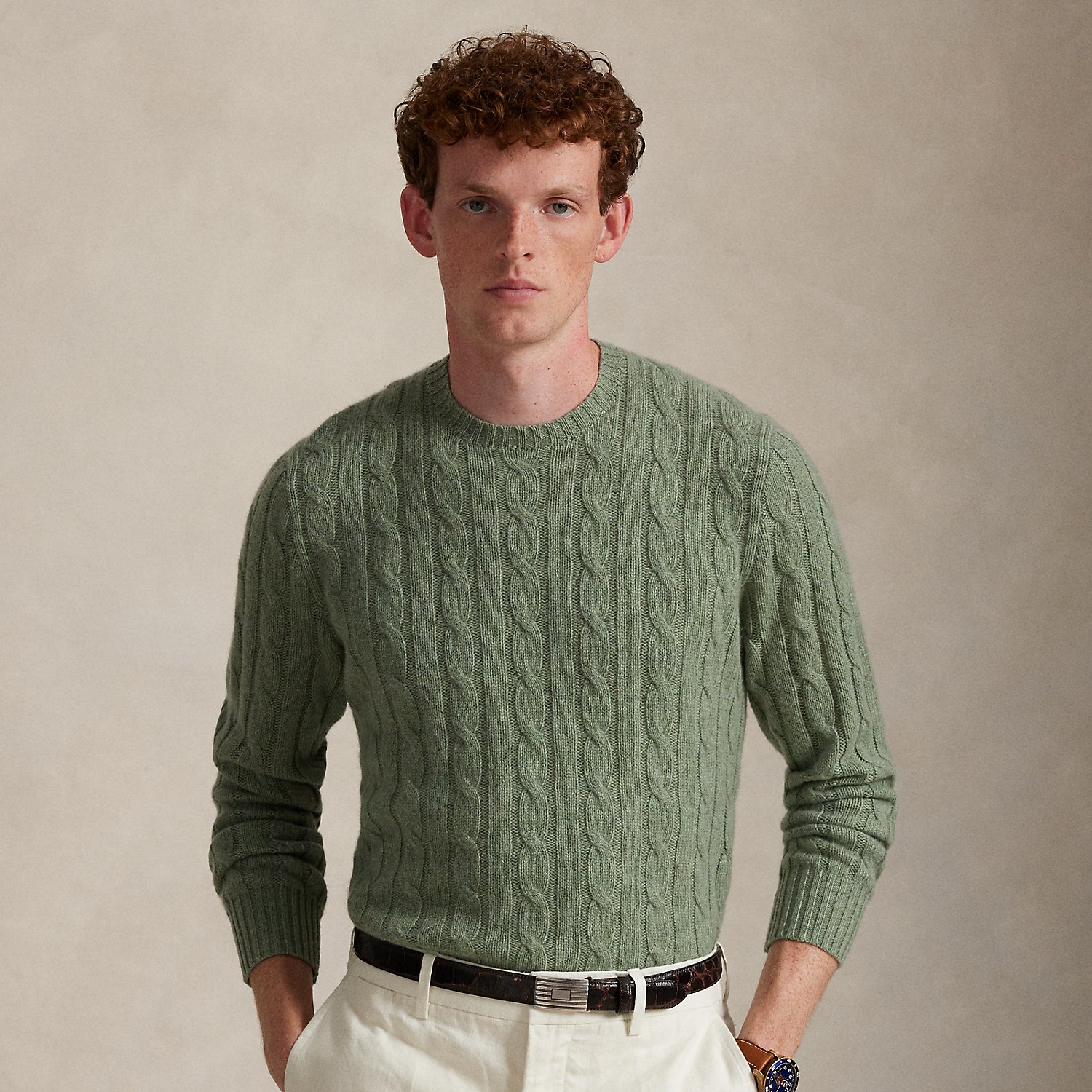 Kaschmirpullover mit Zopfmuster von Polo Ralph Lauren