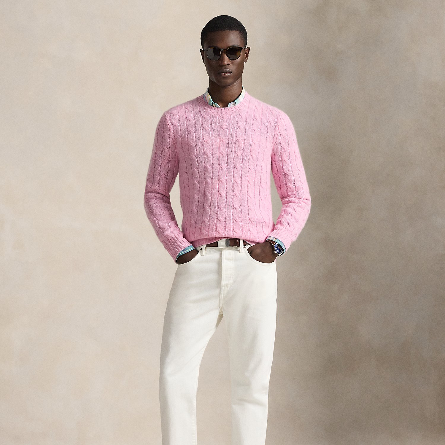 Kaschmirpullover mit Zopfmuster von Polo Ralph Lauren