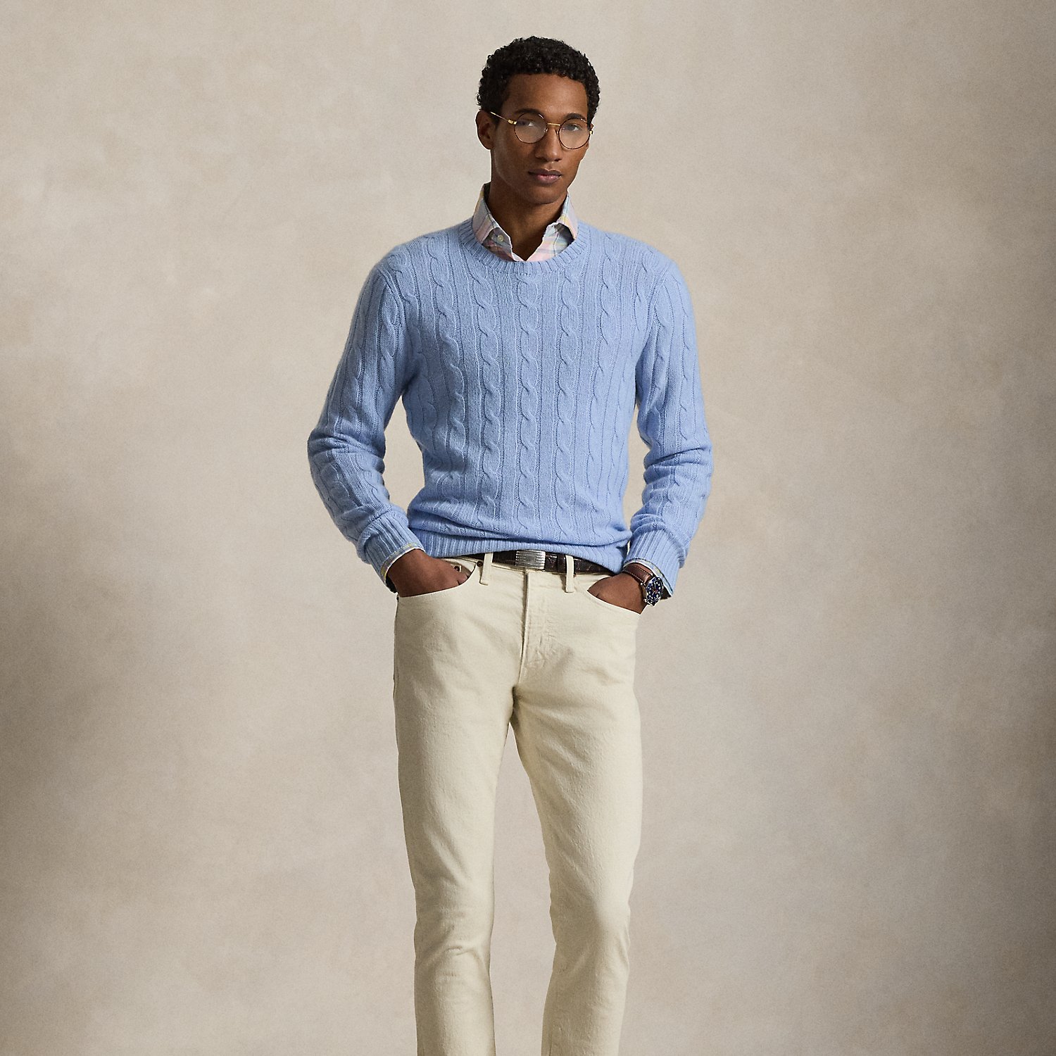 Kaschmirpullover mit Zopfmuster von Polo Ralph Lauren