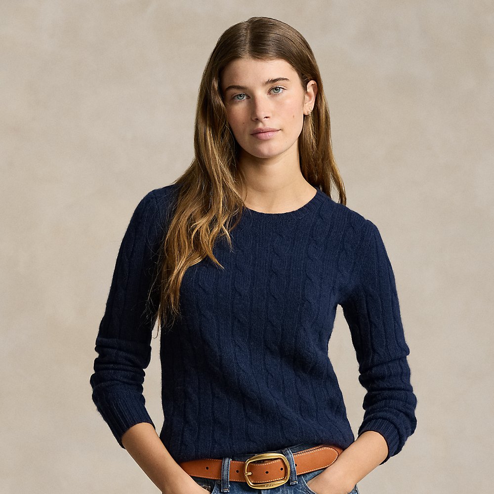 Kaschmirpullover mit Zopfmuster von Polo Ralph Lauren