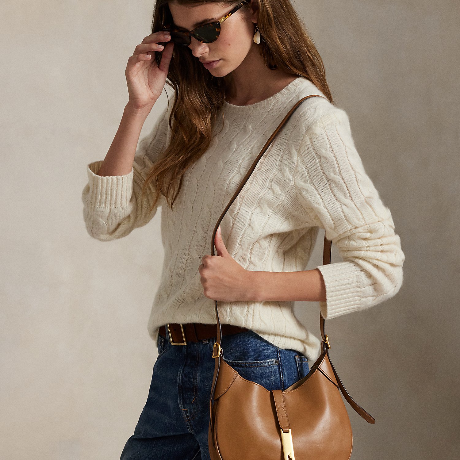 Kleine Schultertasche Polo ID aus Leder von Polo Ralph Lauren