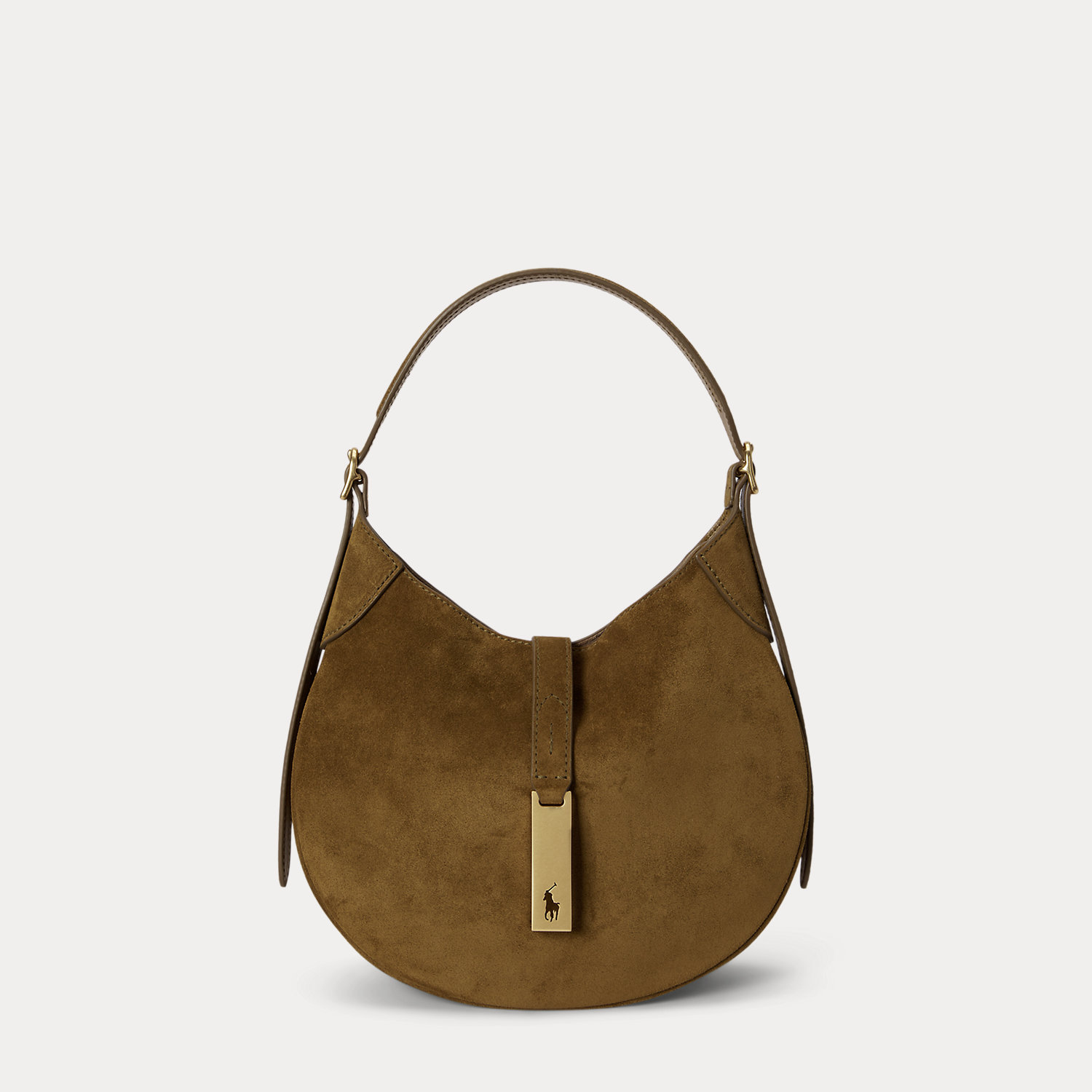 Kleine Schultertasche Polo ID aus Wildleder von Polo Ralph Lauren