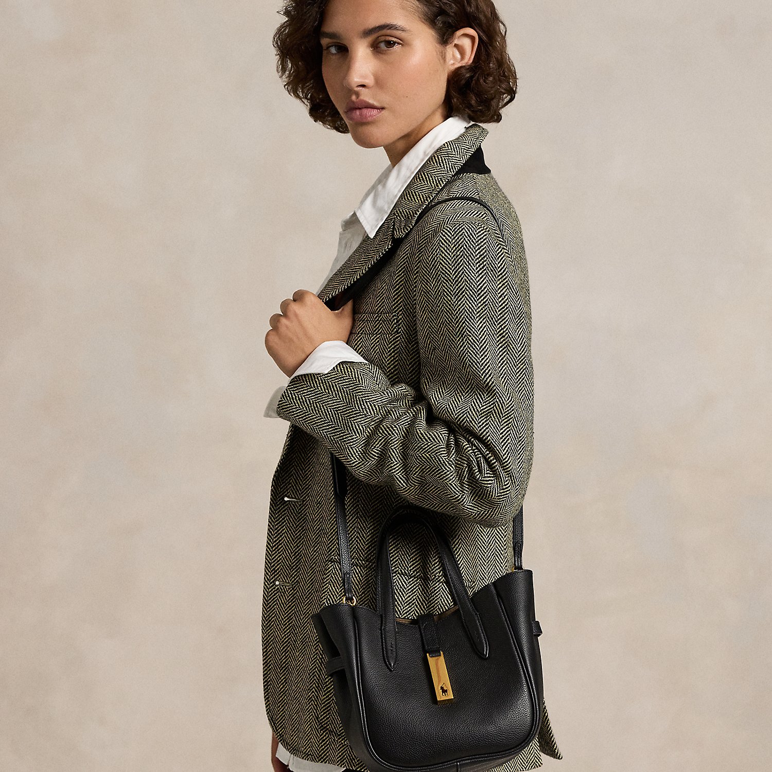 Kleine Tragetasche Polo ID aus Leder von Polo Ralph Lauren