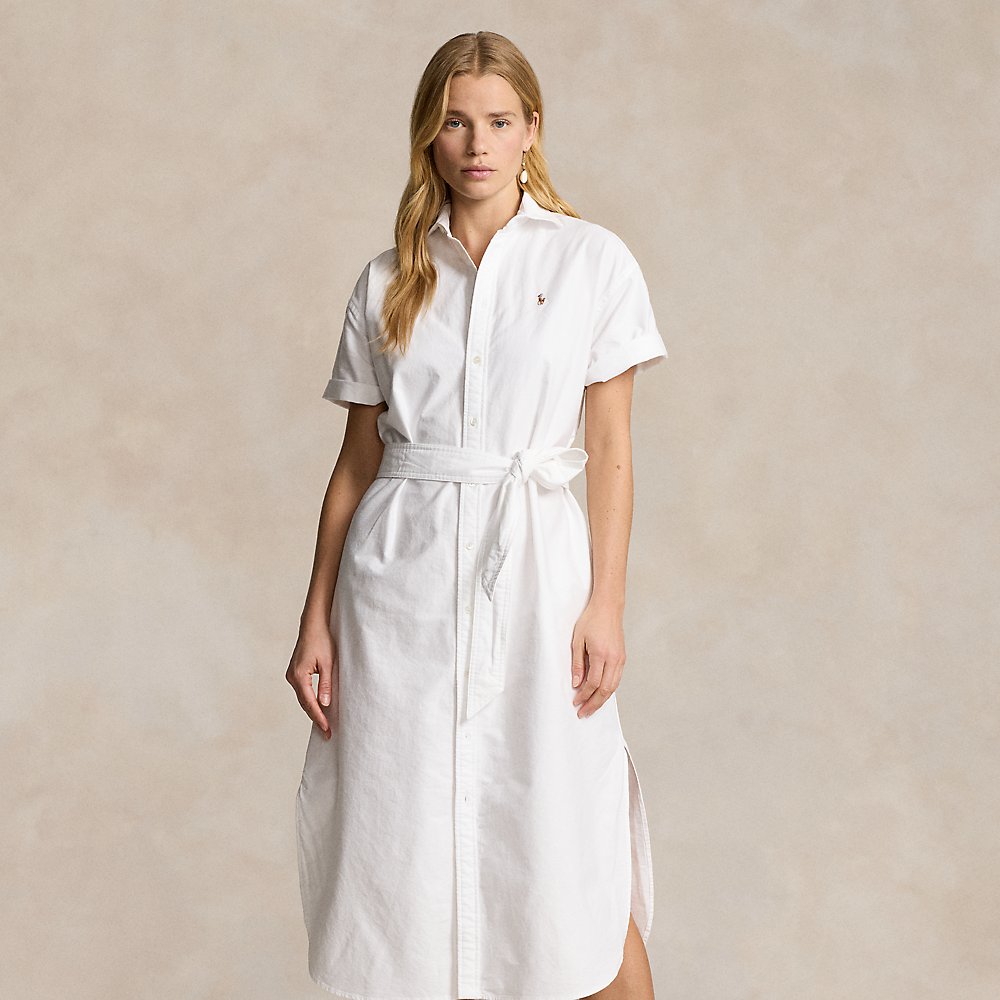 Kurzärmliges Oxford-Hemdkleid mit Gürtel von Polo Ralph Lauren