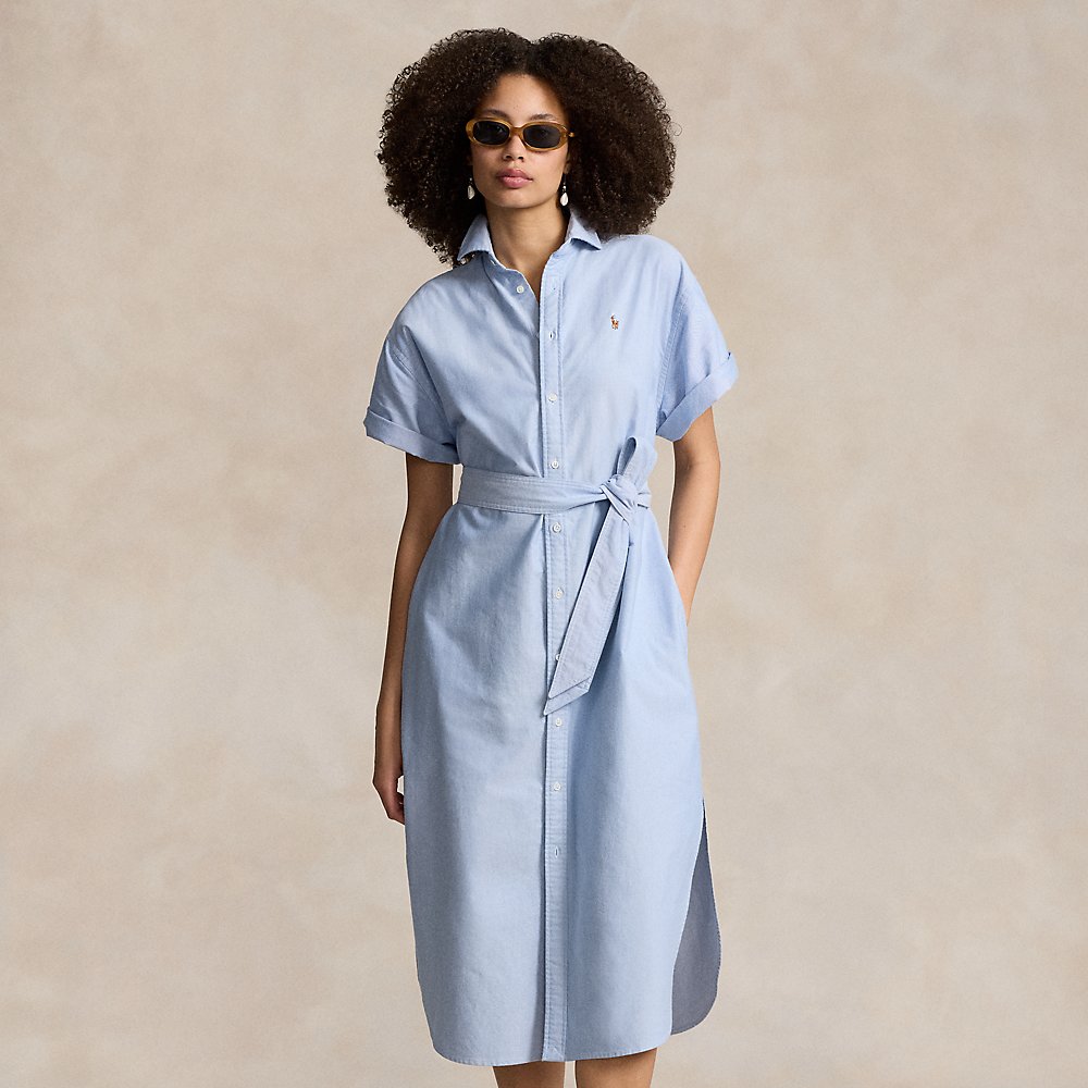 Kurzärmliges Oxford-Hemdkleid mit Gürtel von Polo Ralph Lauren