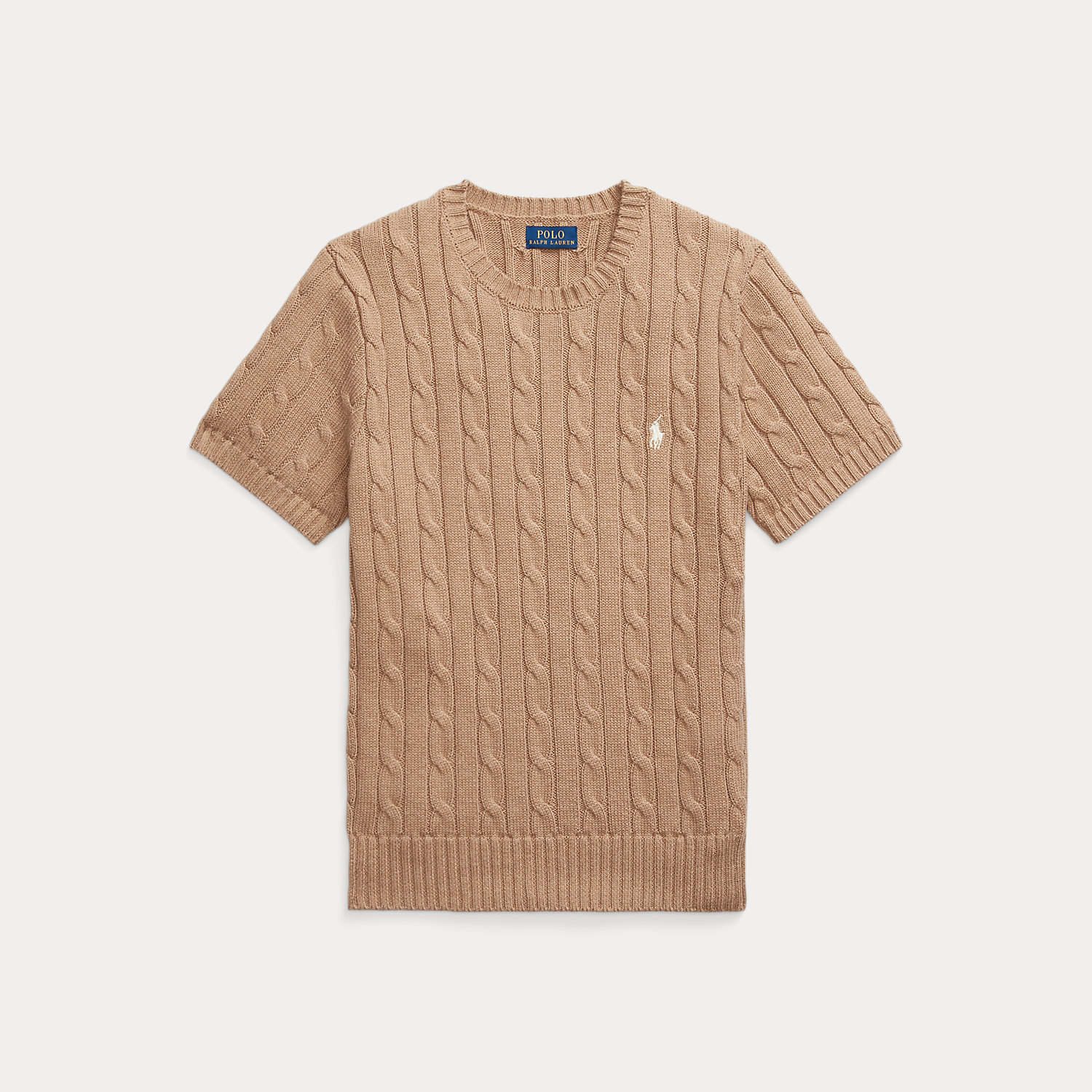 Kurzarm-Baumwollpullover mit Zopfmuster Kurzarm-Baumwollpullover mit Zopfmuster von Polo Ralph Lauren