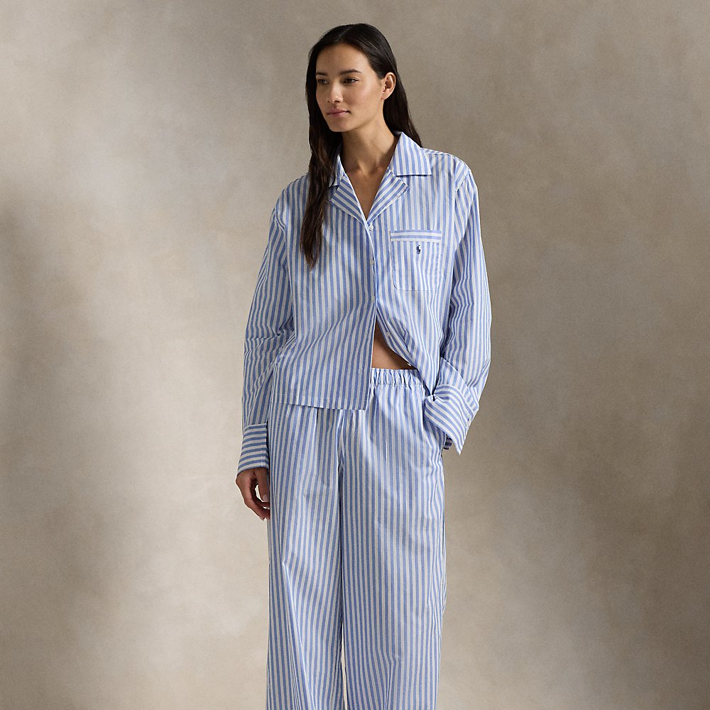 Langärmliger Pyjama aus Popeline von Polo Ralph Lauren
