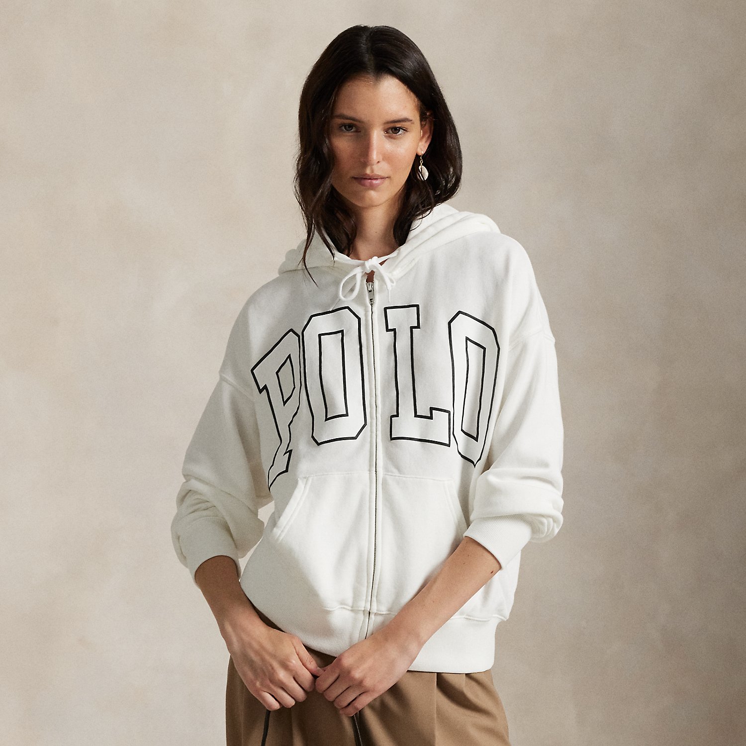 Leichte Fleece-Kapuzenjacke mit Logo von Polo Ralph Lauren