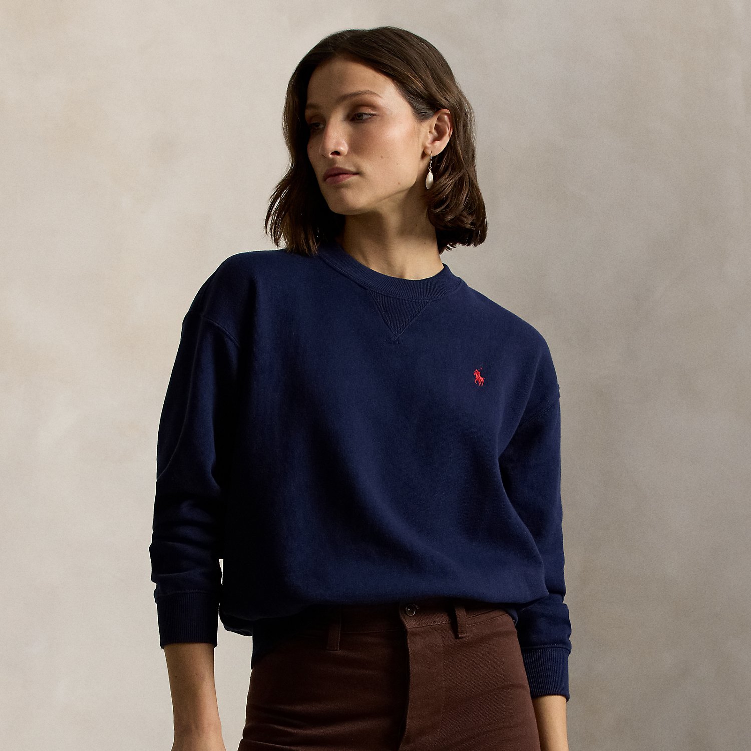Leichter Rundhalspullover aus Fleece von Polo Ralph Lauren