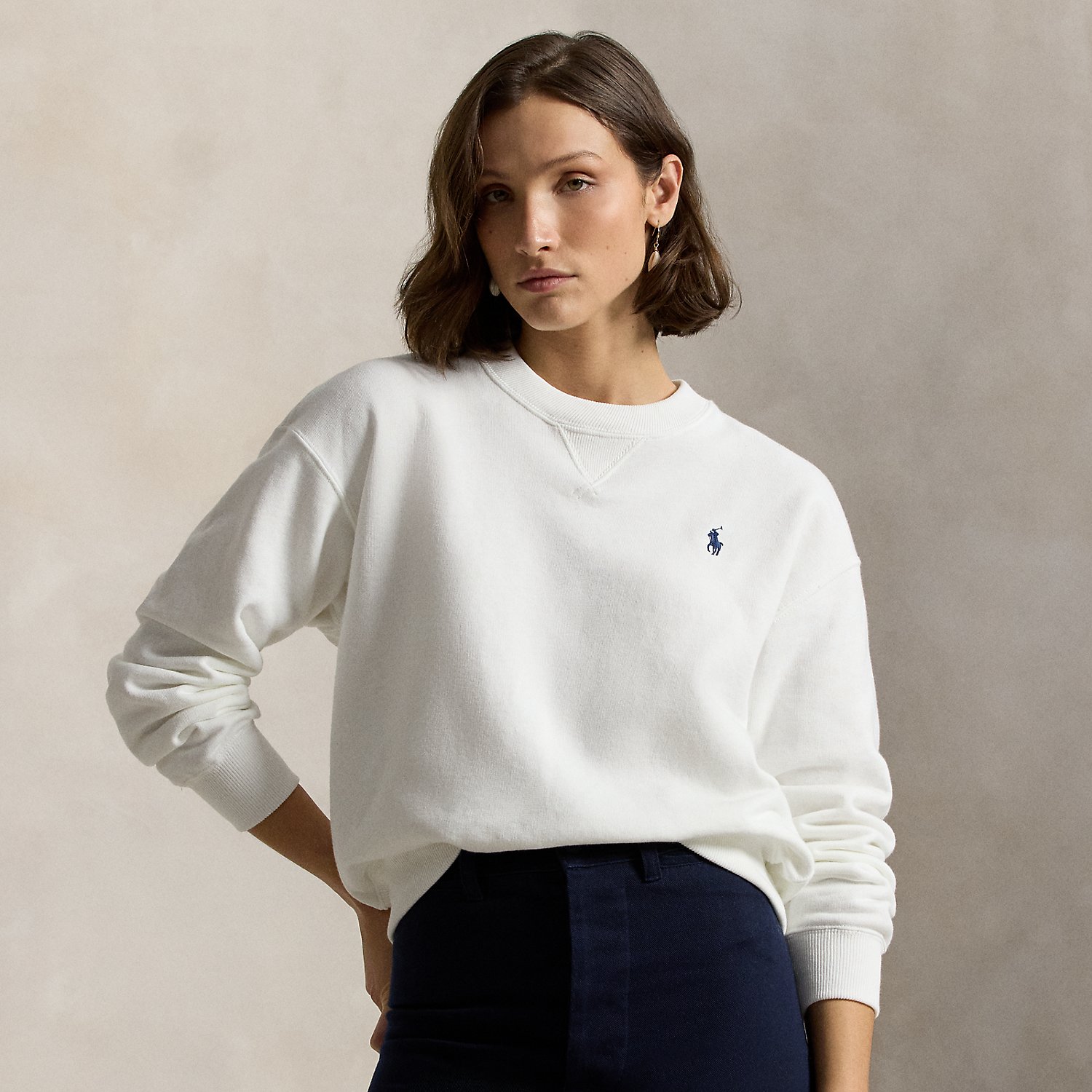 Leichter Rundhalspullover aus Fleece von Polo Ralph Lauren