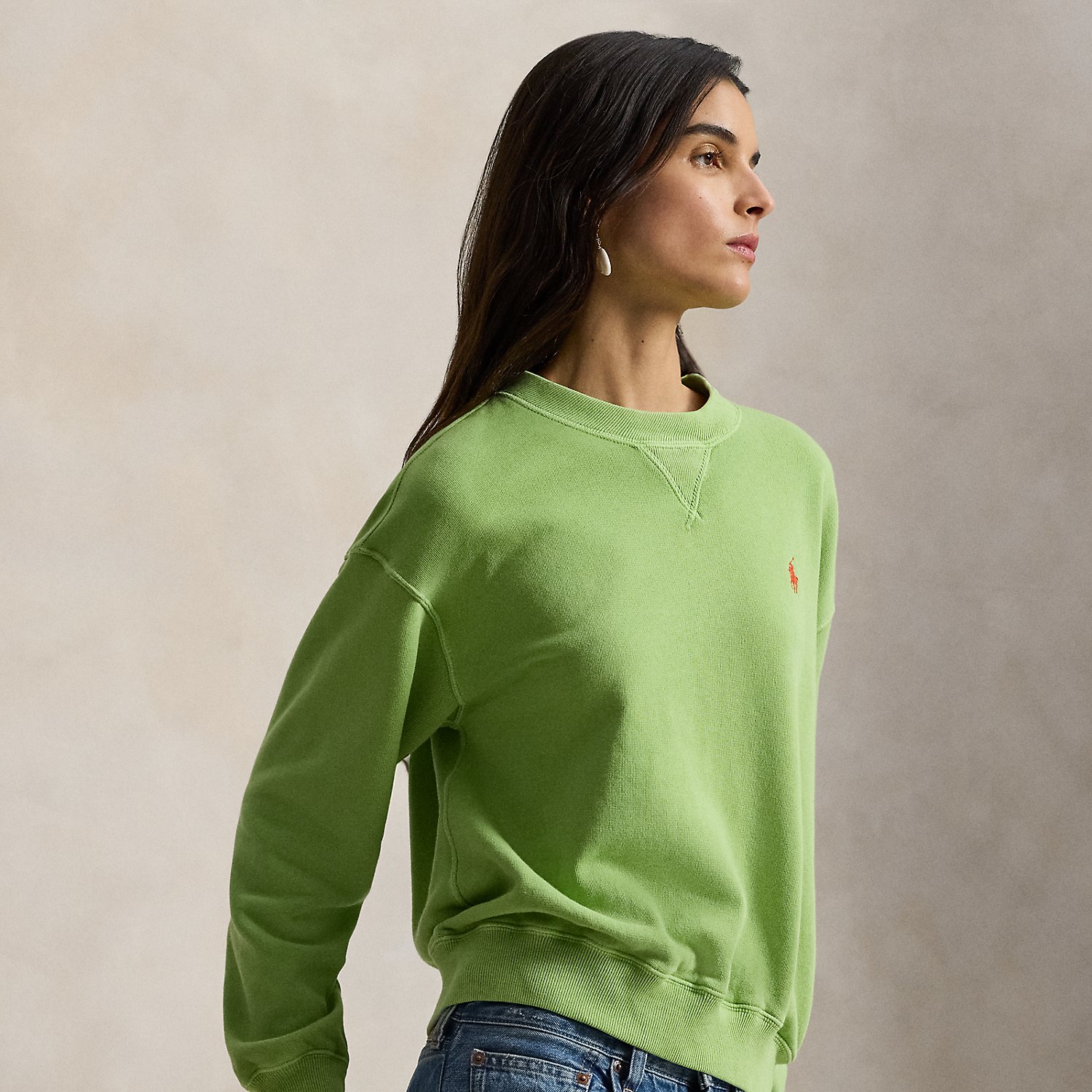 Leichter Rundhalspullover aus Fleece von Polo Ralph Lauren