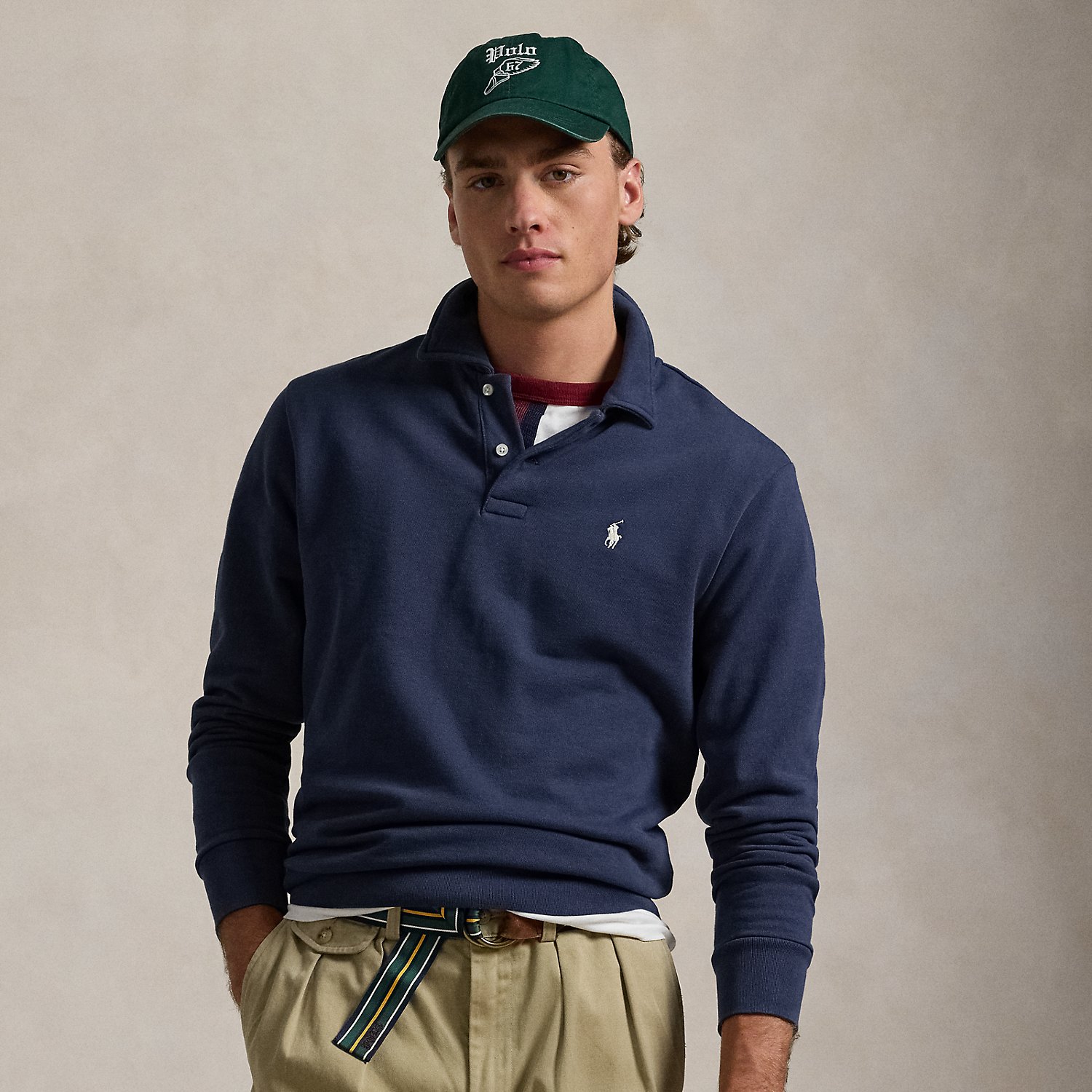 Loopback-Fleece-Sweatshirt mit Kragen von Polo Ralph Lauren