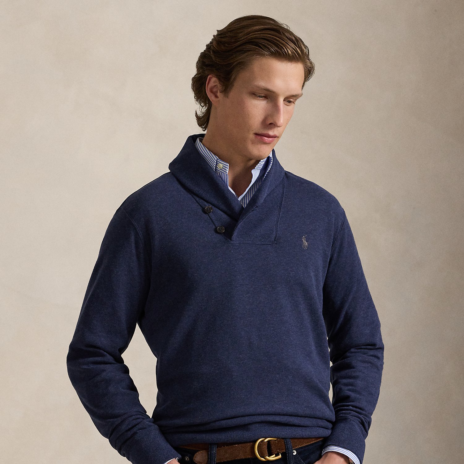 Luxus-Jerseypullover mit Schalkragen von Polo Ralph Lauren