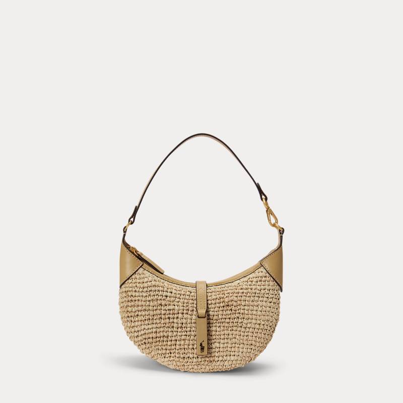 Mini-Schultertasche Polo ID aus Bast von Polo Ralph Lauren