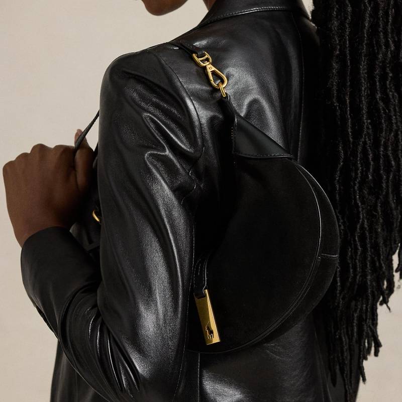 Mini-Schultertasche Polo ID aus Wildleder von Polo Ralph Lauren