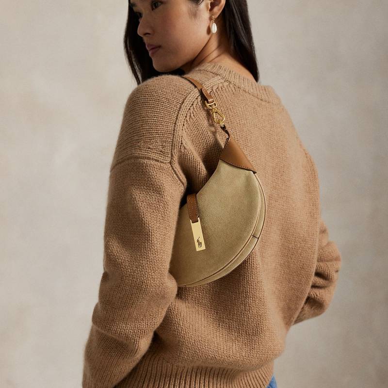 Mini-Schultertasche Polo ID aus Wildleder von Polo Ralph Lauren